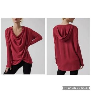 Athleta Purana Wrap Sweatshirt in Decadent Red medium